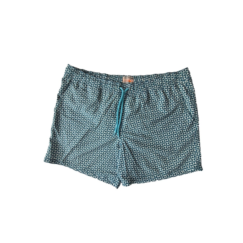 J.Crew Flex Swim Trunks Mens XL Blue Geometric Print Lined Beach Shorts